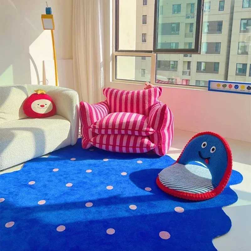 Klein Blue Irregular Decorative Living Room Carpet Simple Bedroom Soft Rug IG Cloakroom Leisure Area Plush Mats Tapis C250926
