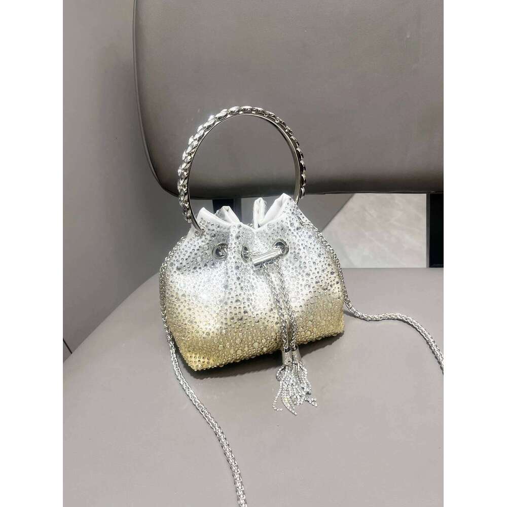 Best Seller Handle Rhinestones Evening Clutch Bag Purses And Handbag Designer Shoulder Shiny Crystal Clutch Purse Bucket Bag