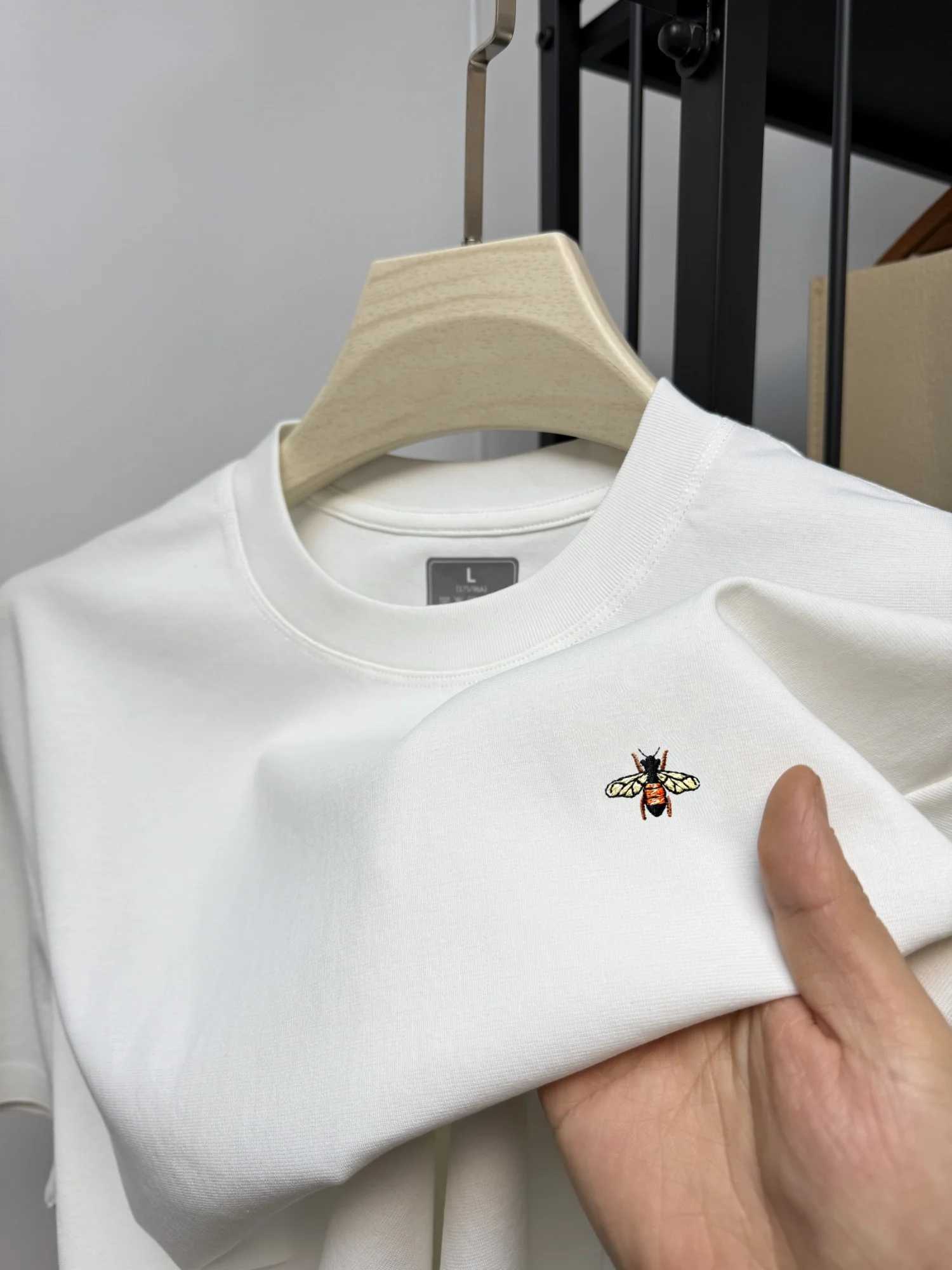 New highend brand cotton mens round neck short sLeeve Tshirt summer fashion embroidery boutique Korean style top L250926