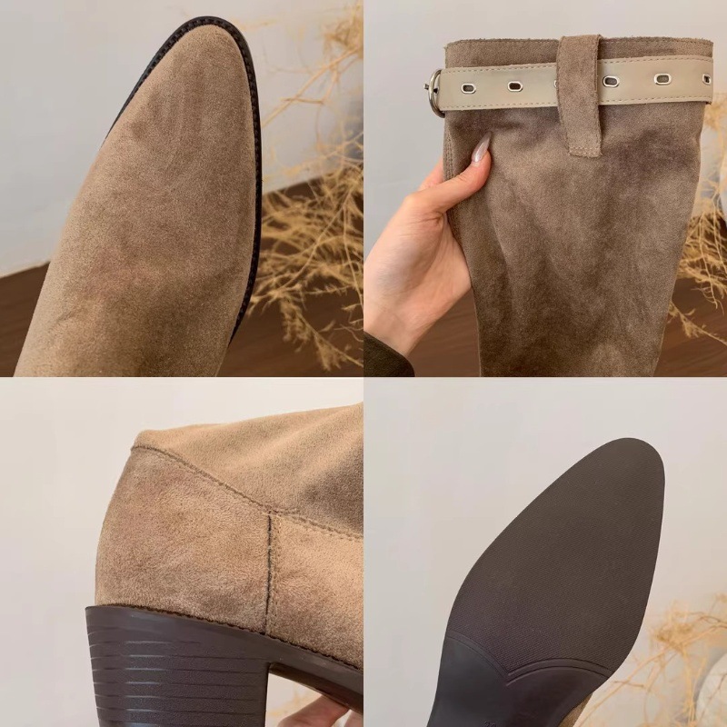 Autumn Luxury shoes Women's free shipping free shipping 2025 Grunge Western Boots - Slouchy Mid-Calf, Thick-Soled Hot Fashion