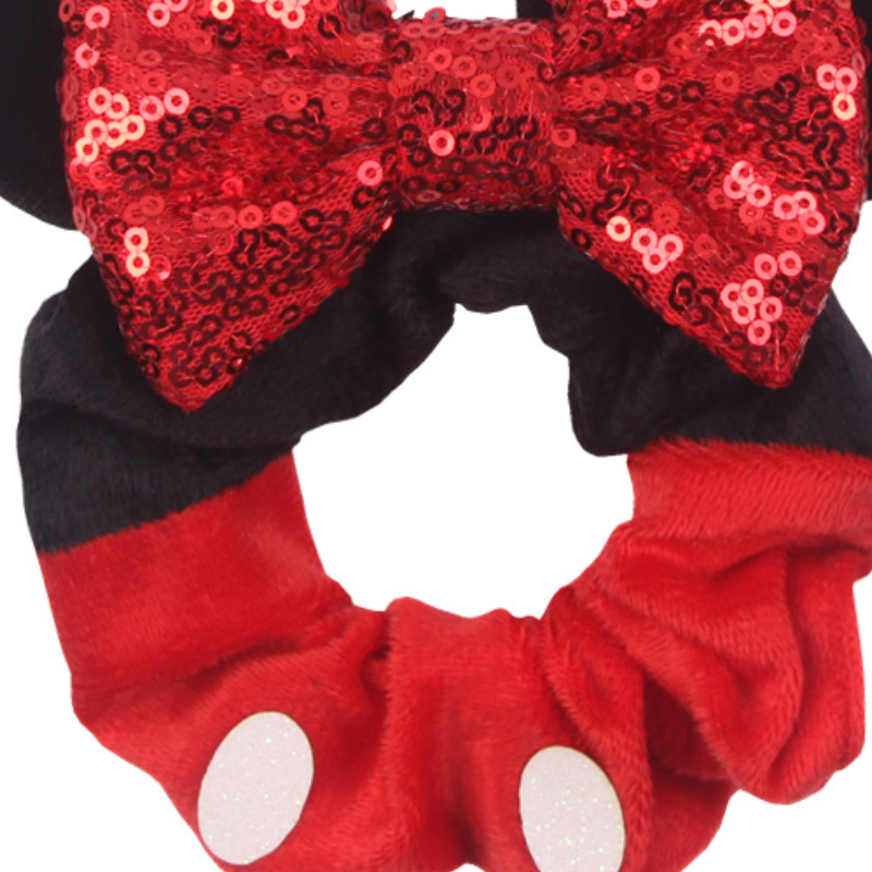 Disney girl Halloween hair accessory Mickey Christmas hair ring plus thickened velvet pig intestine hair ring elastic golden velvet hairband Halloween