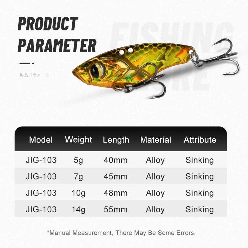 TEASER J103 5g 7g 10g 14g Micro Metal VIB Spoon Fishing Lure Sinking Artificial Hard Small Fishing Vibration Bait With Hooks W250926