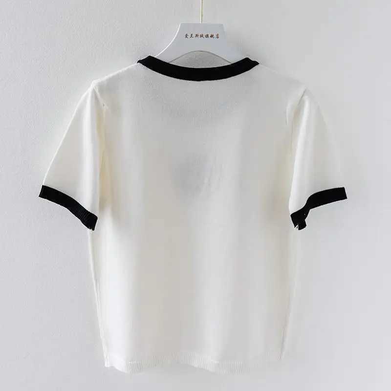 Designer Slender Fit Cotton Blouse: Feminine Longline Pullover Sweater w/ Delicate Bloom Patterns & Elbow Length Arms