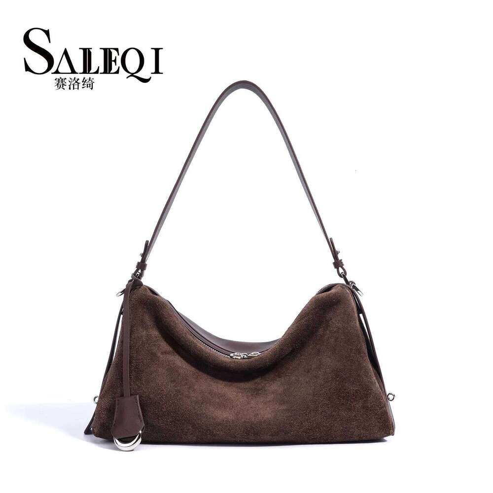 Matte Suede Cow Leather Big Casual Tote Women's Designer Brand Shoulder Crossbody Bag Genuine Grade Ladies New in Handbag