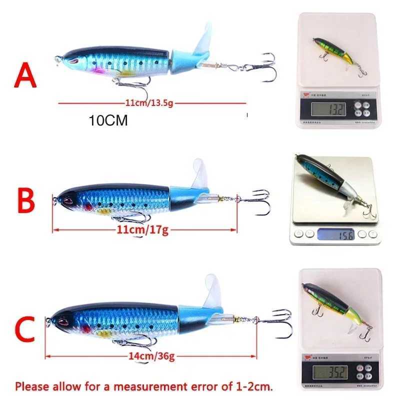 Popper Fishing Lure Set Artificial Topwater Rotating Wobbrs Tail Tack Hard Fishing Bait Accories Peche Pesca 510Pcs W250926