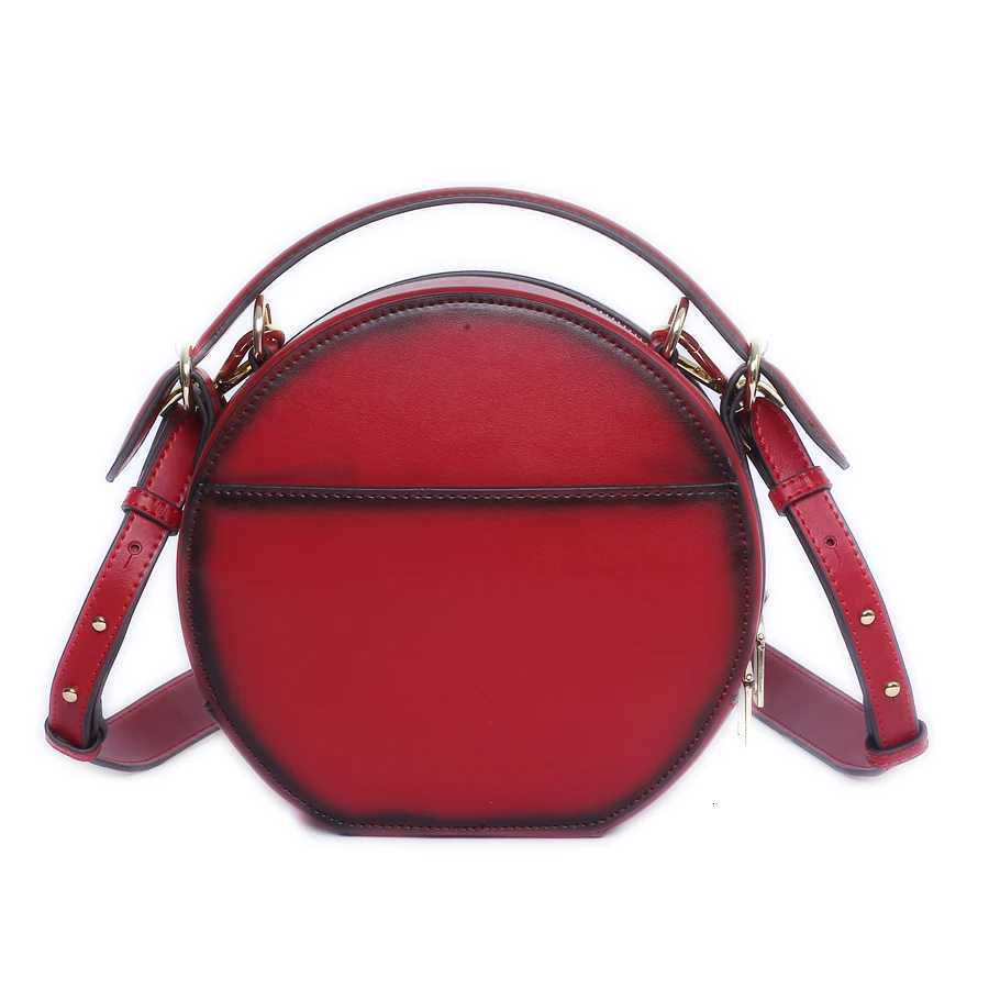 Fashionable new genuine leather womens bag retro round cowhide crossbody bag one shoulder handbag cylindrical bag Z250926