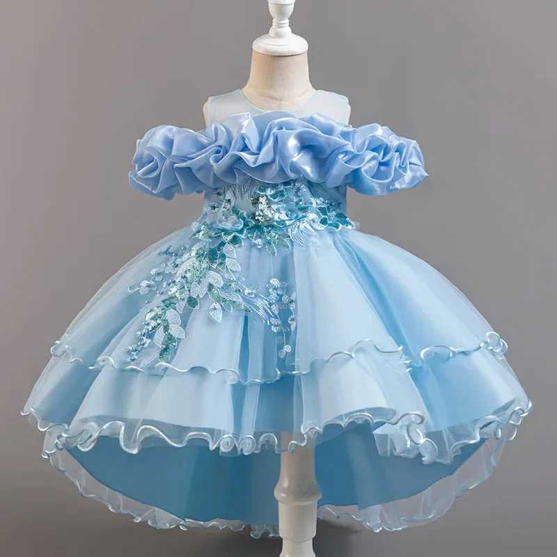 Fashion Flower Girl Dresses for Weddings Lace Mesh Sleeveless Party Dress for Kids Girl Summer Girls Party Dress 212 Years Z250926