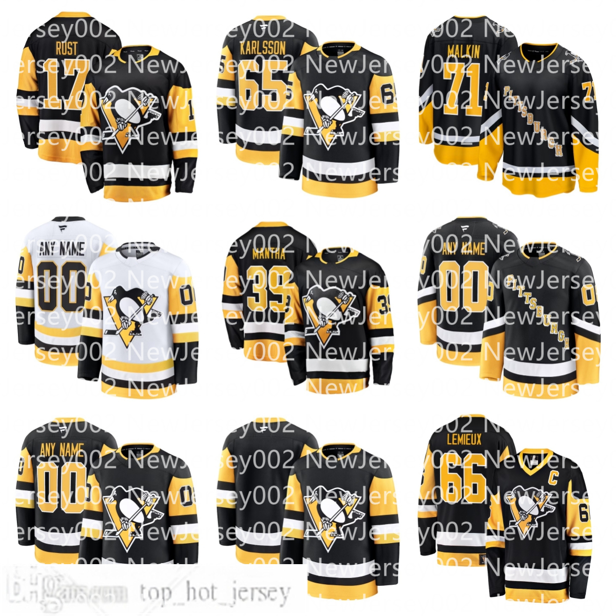 Penguins Sidney Crosby Kris Letang Bryan Rust Rickard Rakell Mario Lemieux Evgeni Malkin Philip Kemp Parker Wotherspoon Anthony Mantha Matt Dumba Custom Jersey