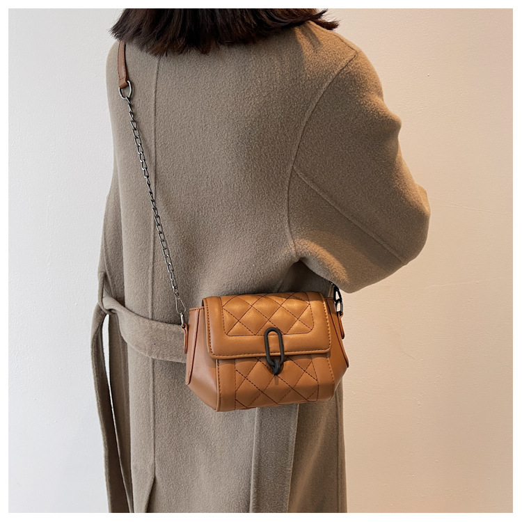 2025 autumn and winter French style new trend niche design women's shoulder bag fashionable quilted chain bag bag retro light luxury designer bag