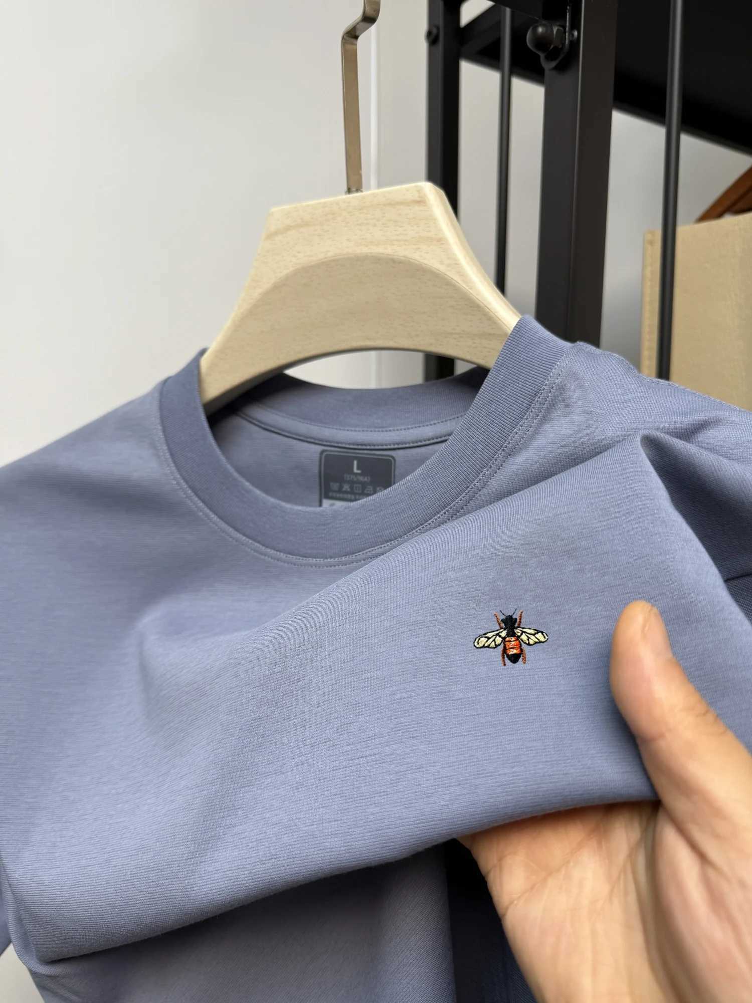 New highend brand cotton mens round neck short sLeeve Tshirt summer fashion embroidery boutique Korean style top L250926