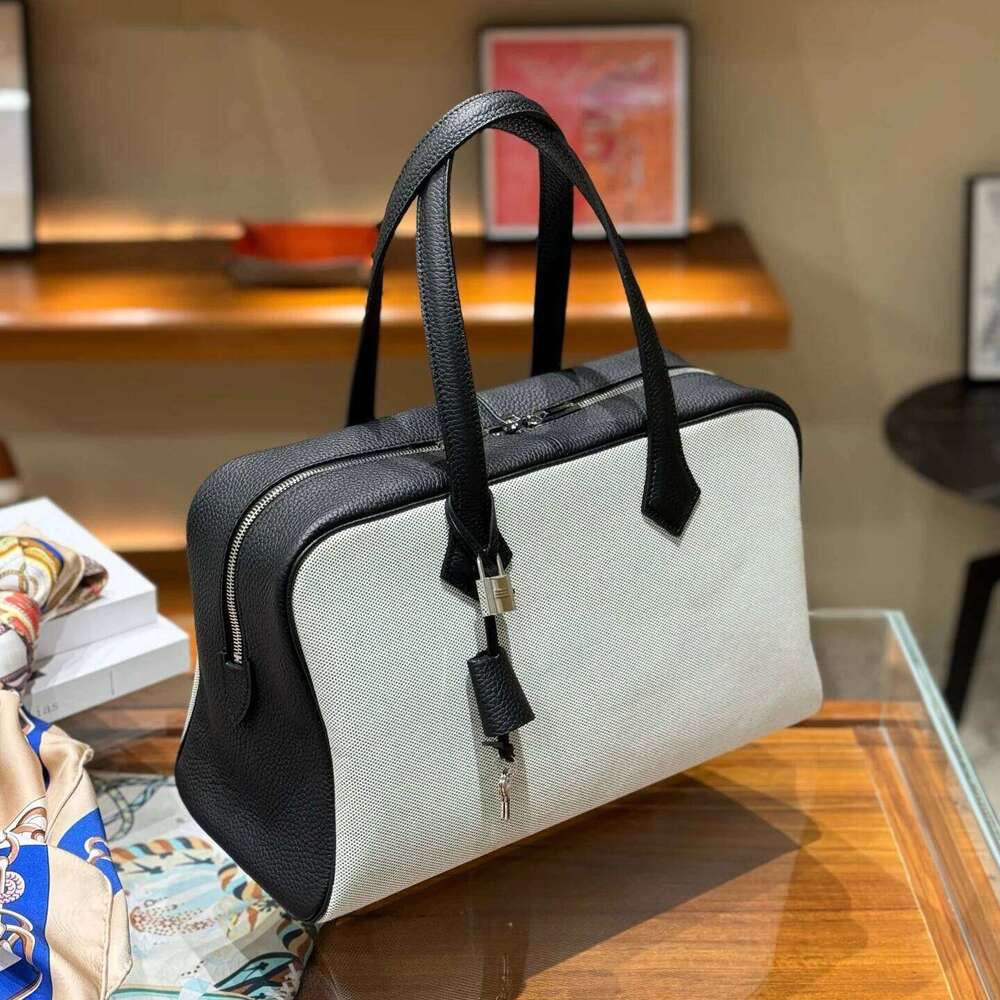 Designer Bags Canvas Handbag Fashion Women's High-Capacity Bowling Pillow Bag New Color Block Hot Selling