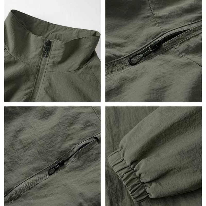 Autumn New Mens Jacket Solid Color Lapel Zipper Windproof Waterproof Fabric Male Stylish Fashion Outwear Casual Clothing W250926