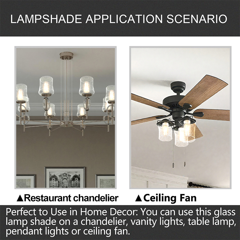 Transparent Replacement Glass Shade Sets Handmade Wall Lamps & Bathroom Lighting Accessories A 6-piece set