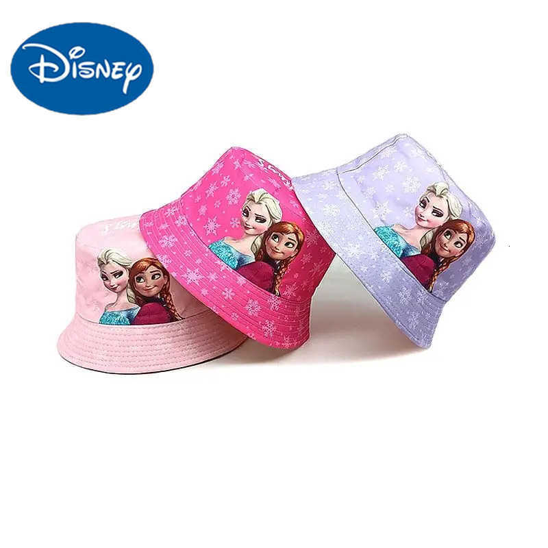 Disney Frozen Elsa Princess Childrens Fisherman Hat Anime Sun Protection Bucket Hat ParentChild Summer Sun Hat Children Gift H250926