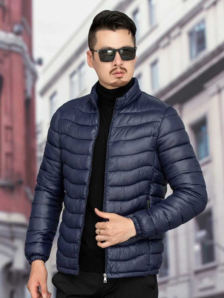 2025 Men Jackets Warm Thick Parka Winter Casual Mens Outwear Coats Solid Stand Collar Male Windbreak Cotton Padded Jacket W250926