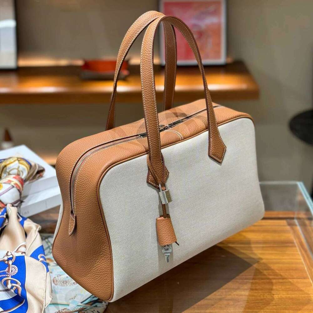 Designer Bags Canvas Handbag Fashion Women's High-Capacity Bowling Pillow Bag New Color Block Hot Selling