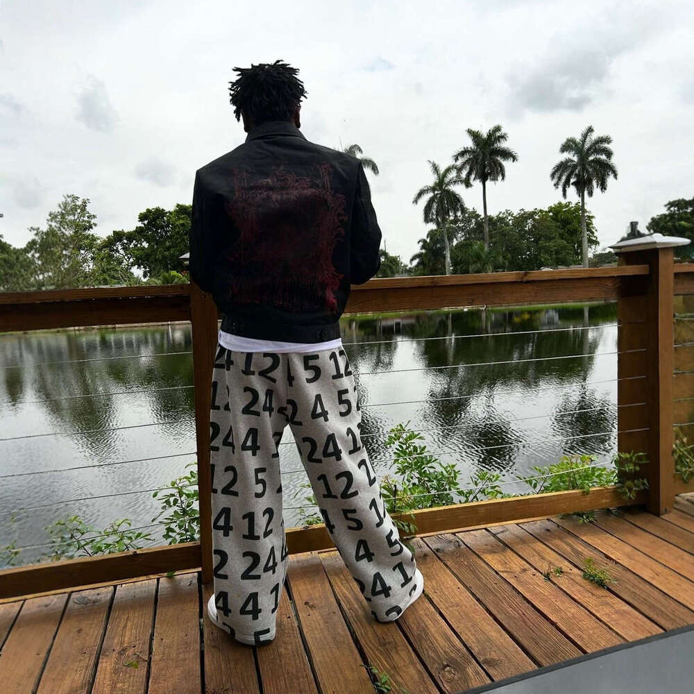 2025 New Loose Fit Large Size 412X524 Letter Print Sweatpants