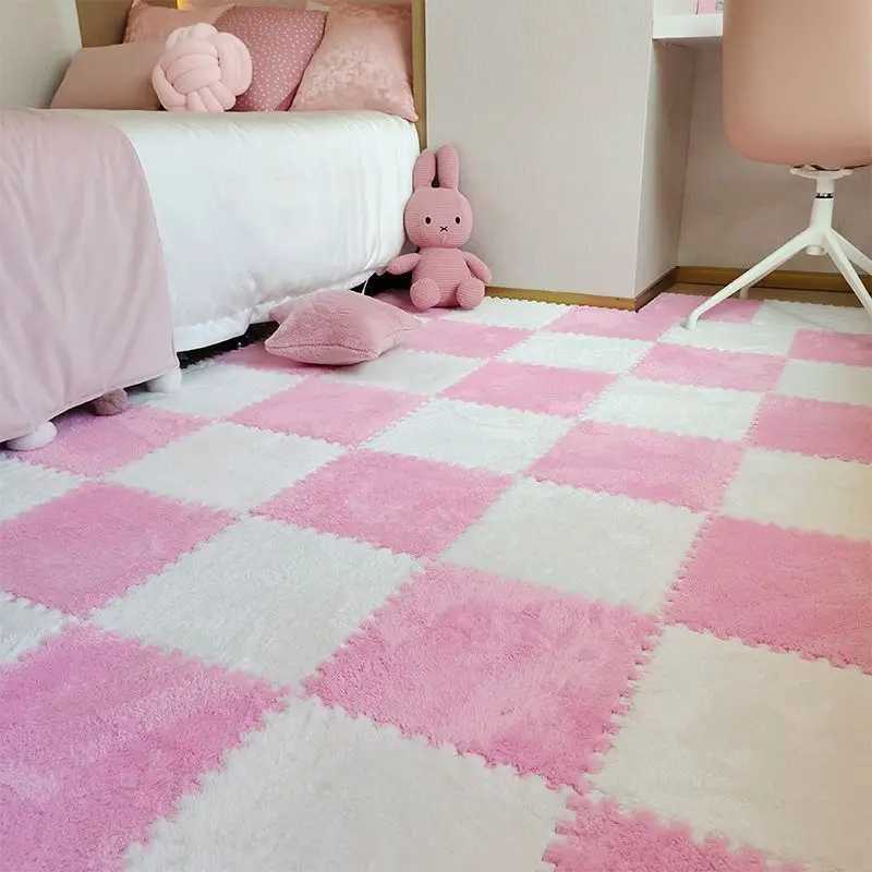 120pcs Soft Suede Carpet Antislip and Shockproof Sports Fitness Mat EVA Foam Puzzle Warm Carpet Childrens Room Baby Play Mat C250926