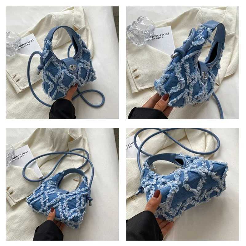 Denim Purses and Handbags for Women Clutch Bag Fashion Plaid Zipper Crossbody Small Bag New Girls Casual Shoulder Messenger Bag Z250926