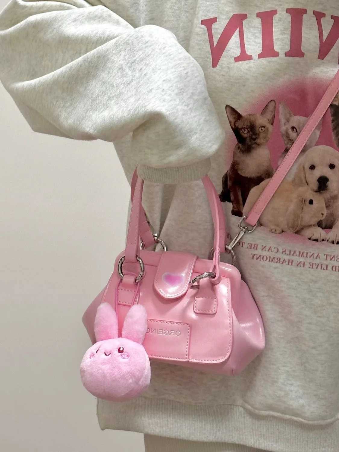 Pink Crossbody Bags for Women Luxury Designer Long Strap Cute Handbag Trend 2023 Vintage Small Shoulder Bag For Girls Summer New Z250926