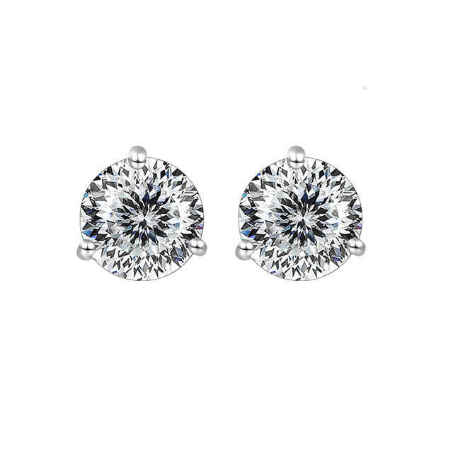 Engagement Earrings Moissanite Earrings S925 Silver Earrings, Women's Classic Simple and Fresh Three Claw Jewelry, Wholesale Available