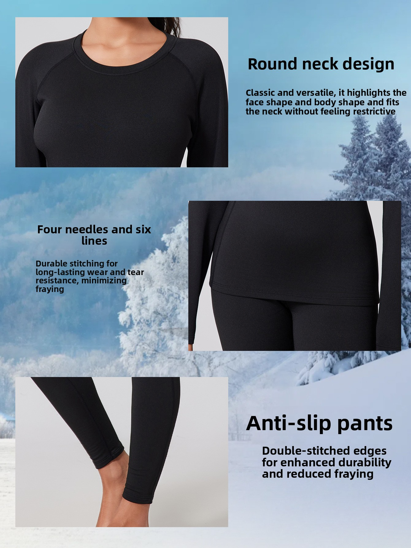 Exercise & Fitness Wear Women's Fleece-Lined Thermal Set - Slim-Fit, Quick-Dry & Sweat-Wicking for Fall/Winter Sports & Daily Wear