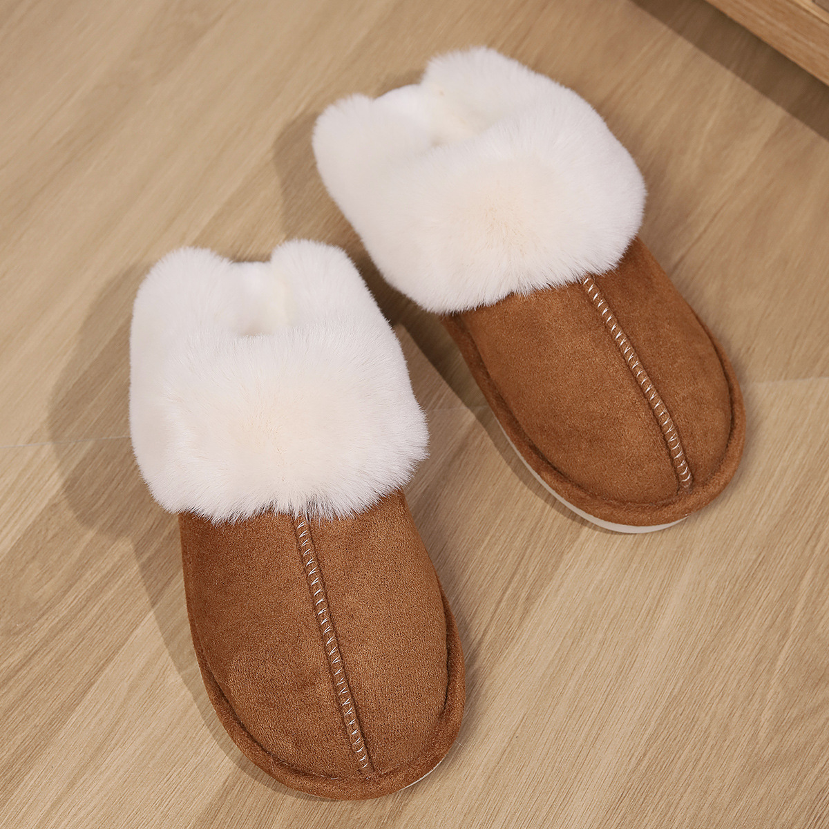 Free shipping designer autumn and winter home bright diamond warm one-shoulder slippers fashionable trendy cotton slippers