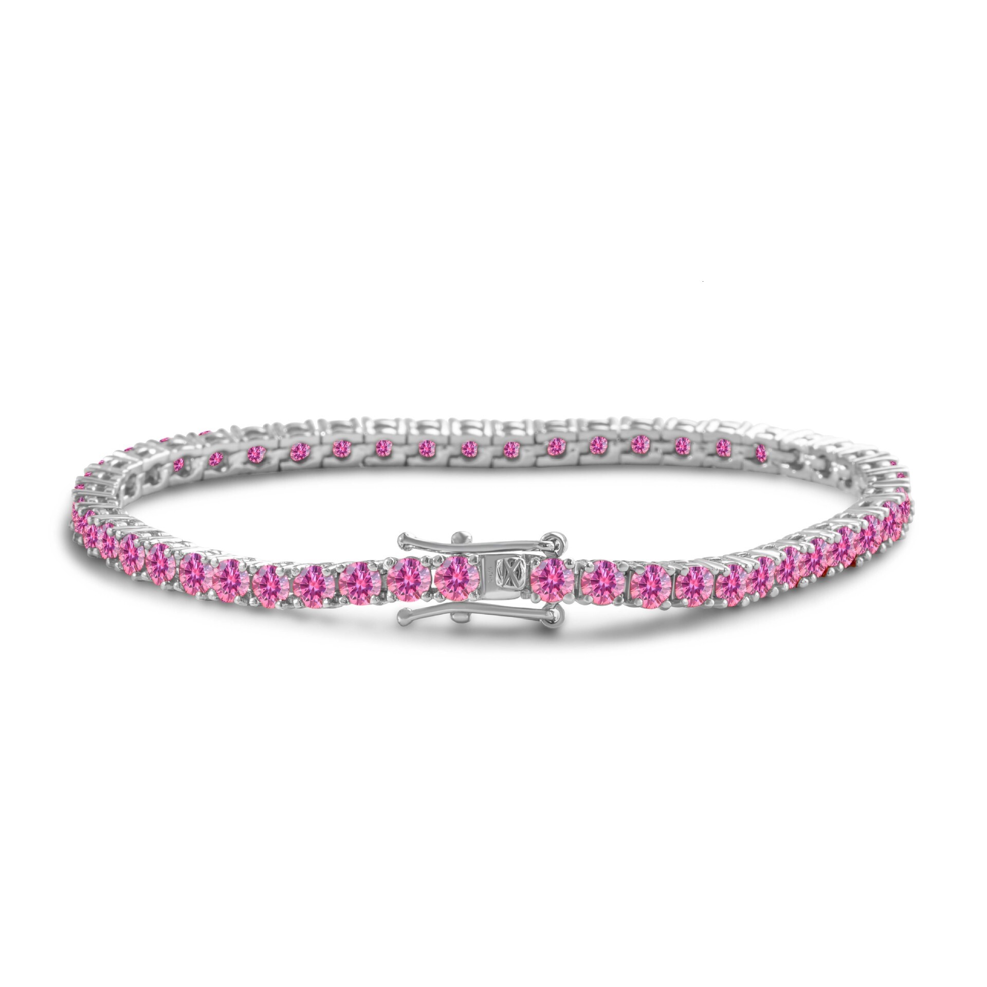 Top quality Moissanite tennis bracelet for woman men bracelet 3mm pink tennis chain s925 pure silver inlaid Moissanite with box