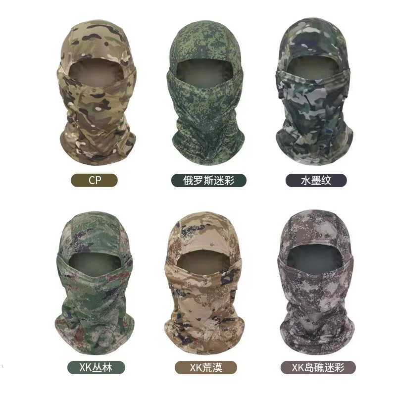 Camouflage Balaclava Cycling Full Face Mask Outdoor Sports Hunting Hiking Skiing Mask Motorcycle Helmet Inner Z250926