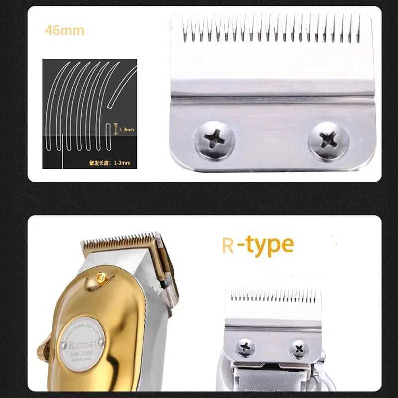 Kemei 1986 All Metal Barber Professional Hair Clipper Electric Cordless LCD Hair Trimmer Gold Silver Men Hair Cutting Machine R250926