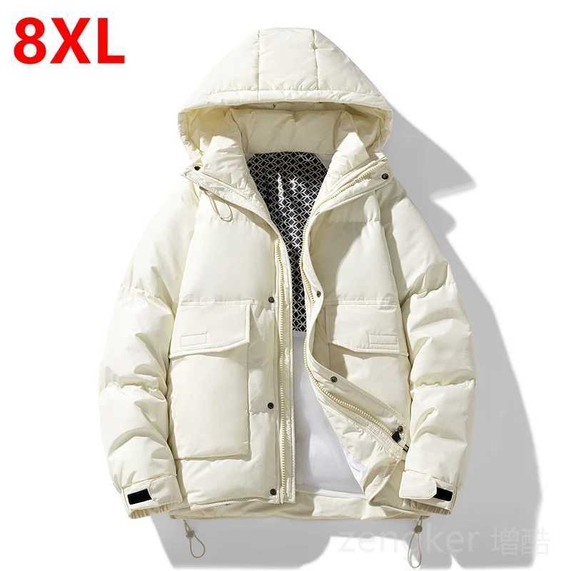 Big size plus large hooded down jacket men women white duck down jacket winter new tide wide bread clothing 7XL 8XL W250926