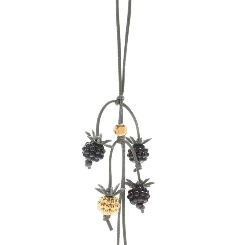 Berry Raspberry Blk berry Tomato Bag Charm Designer For Womens Fashion Decoration looped calfskin strap and Anagram Pebble dice Pendant Hang L250929HQ