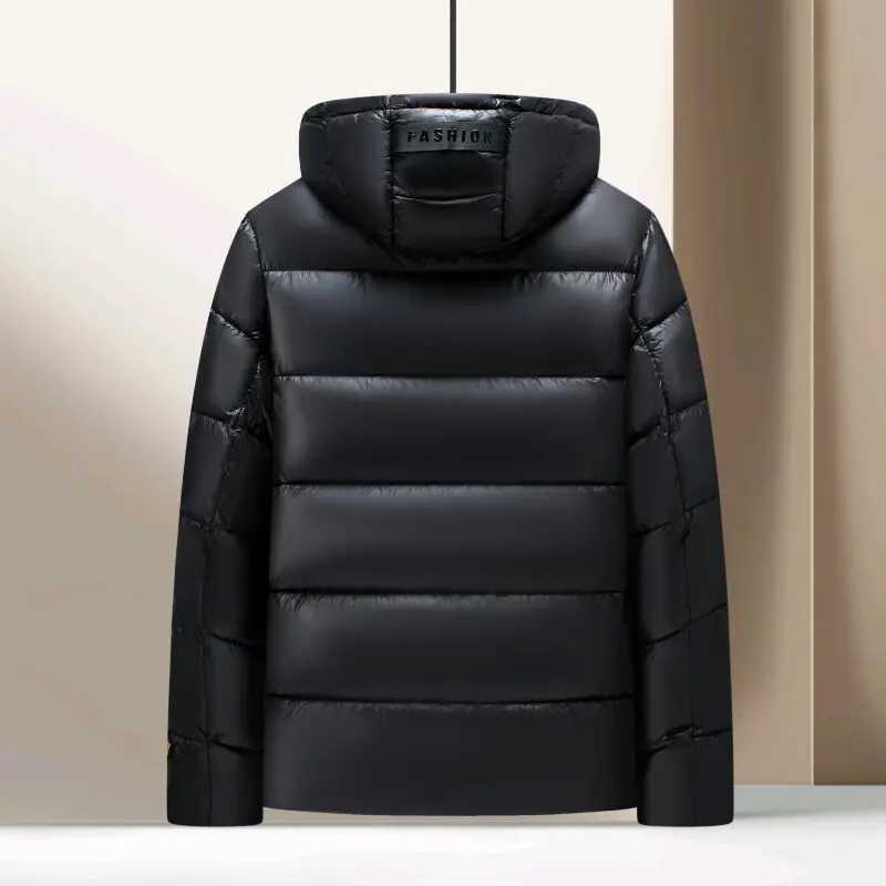 Mens Winter Puffer Jacket Black Warm Thickened Hooded Down Coat For Man Thermal Outdoor Parka With Detachable Hood W250926