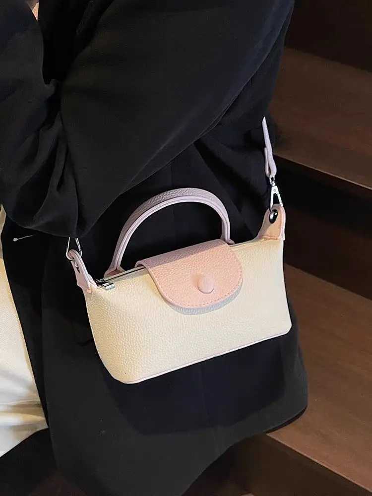 Fashion Contrast Mini Dumpling Crossbody Bag for Women 2025 New High Quality Shoulder Bags black Pink HandBag PursesW250926