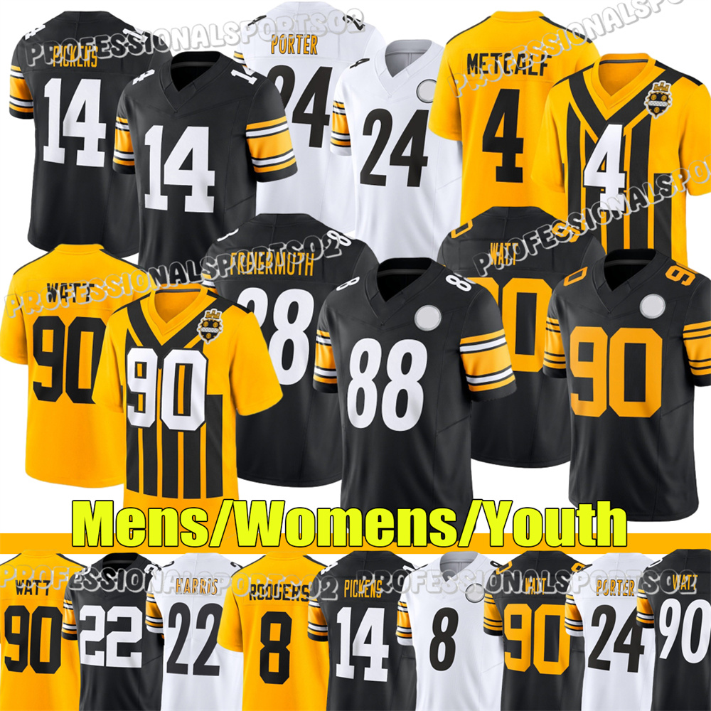 Pittsburghcity SteelersS jersey #90 TJ Watt #2 Justin Fields Football Jersey Russell Wilson George Pickens Patrick Queen Troy Polamalu Joey Porter Football jerseys