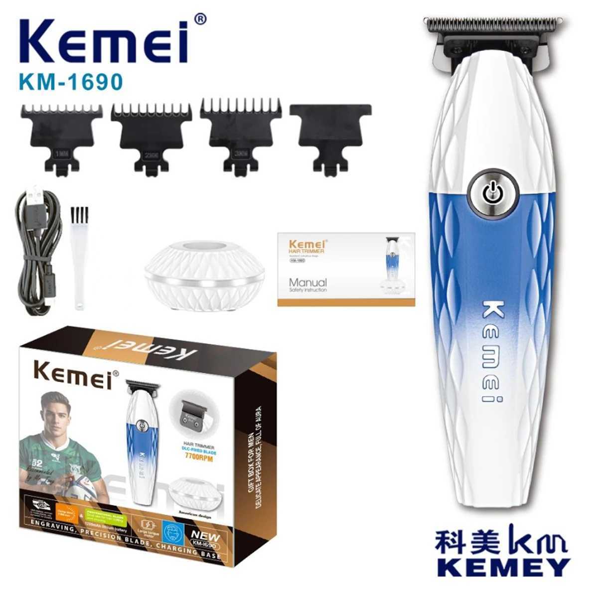 Kemei Hair Clippers Professional Hair Cut Machine MM Body Trimmer Electric Clippers Rechargeable Hair Clippers Men KM1690 R250926