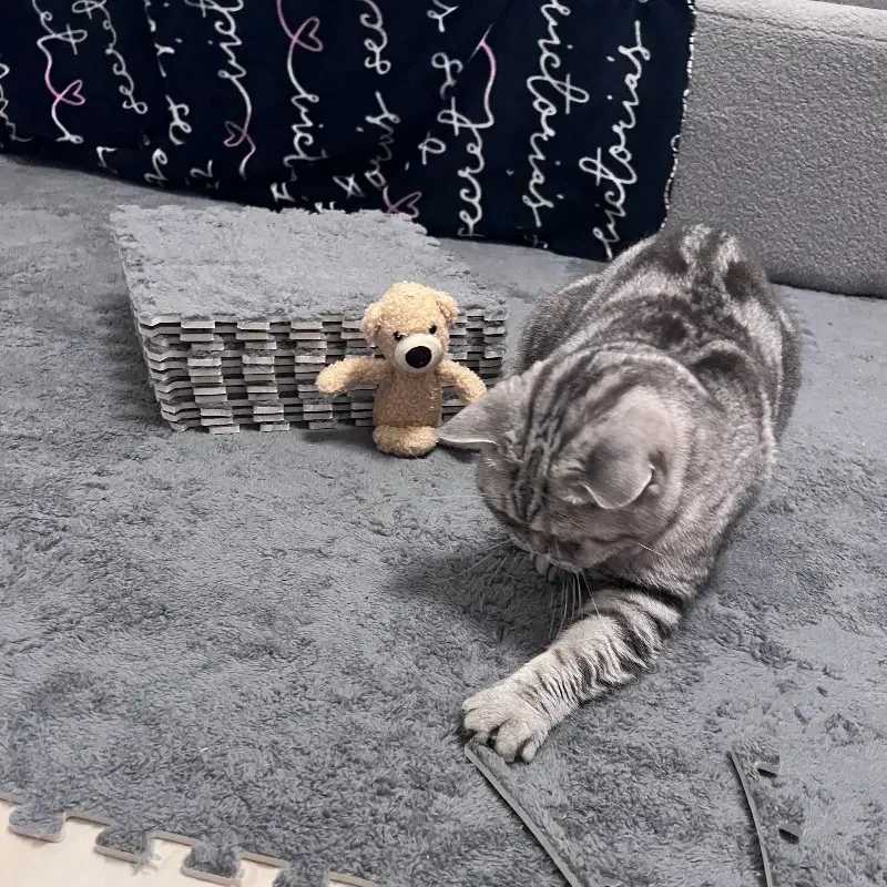 Baby Patchwork Crawling Mat EVA Interlocking Foam Plush Carpet Soft and Fluffy Bedroom Pad Baby Anti Fall Floor 116pcs C250926