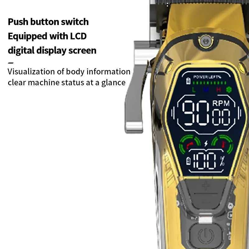 Kemei Transparent Body Professional Barber Hair Clipper for Men Cordless Rechargeable Hair Trimmer Electric Hair Cutting Machine R250926