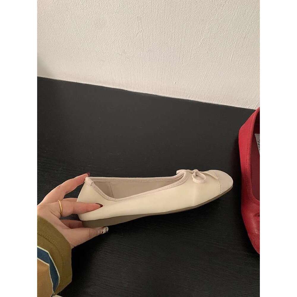 Women's Small French Style Evening Breeze Soft Sole Flat Bow Designer Shoe Early Spring Single New Blue Ballet Shoes