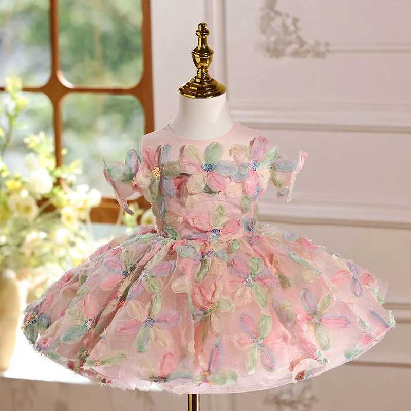 KLGFLD Flower children wedding childrens dress girls birthday party evening dress highend piano playing girls dress Z250926