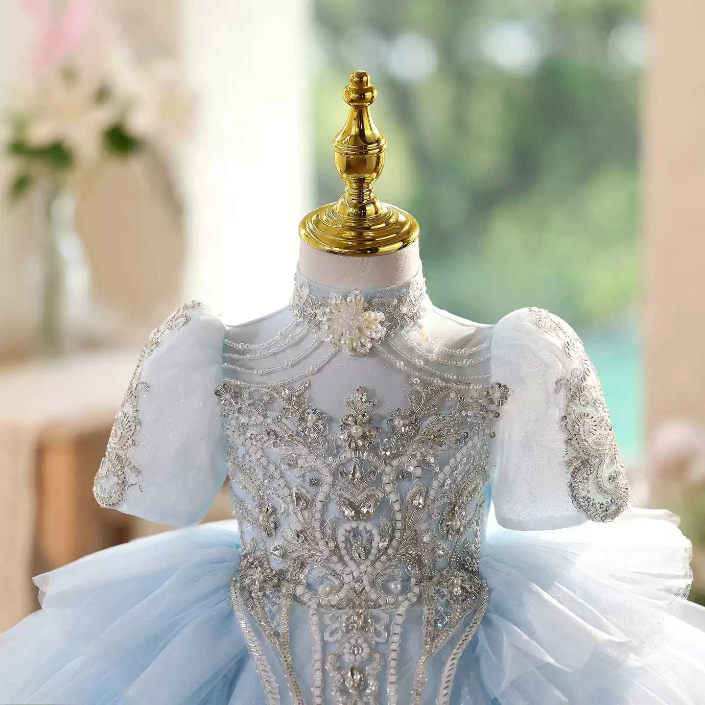 KLFLGD Toddler baby girl dress highend address dance dress one year old birthday party laundry dress baby dress Z250926