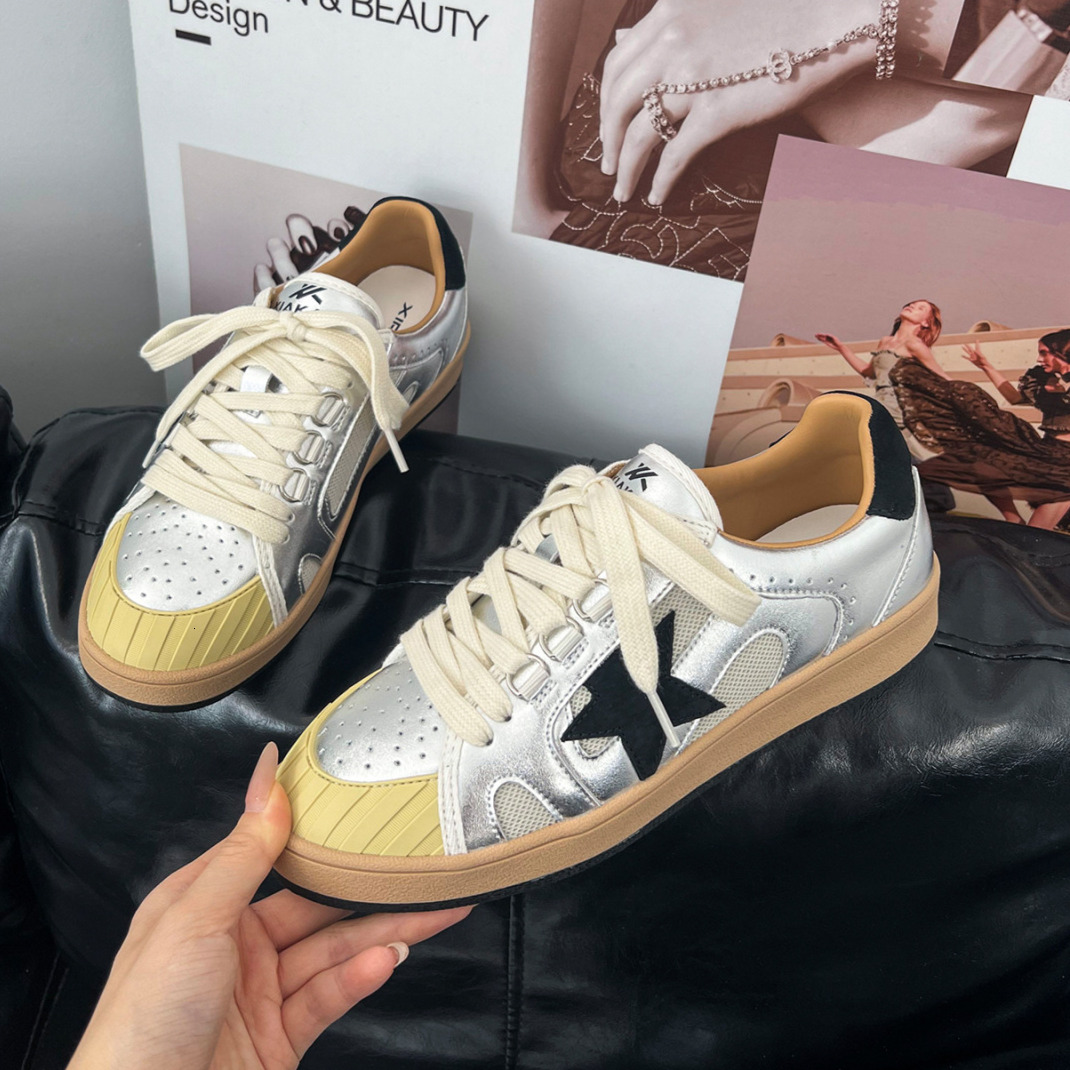 Retro Dirty Women's Sports Shoes New Fashion Trend Flat Shoes Vintage Women's Casual Shoes 2025 design Autumn And Winter New Designer Shoes