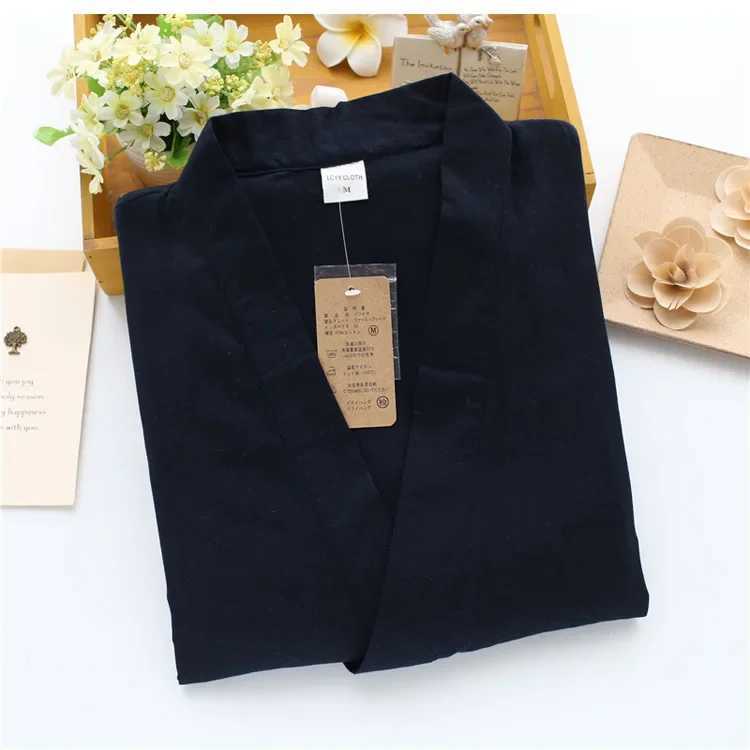 Kimono Robes Pajamas Suit for Couples Mens and Womens Cotton Sleepwear Clothes with Tie Up Three Quarter Sleeve Long Pants Z250925