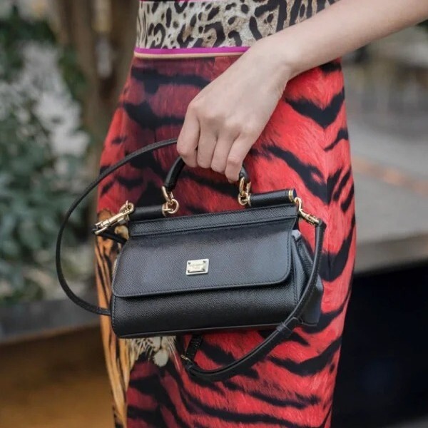 DG Genuine Leather Shoulder Large Baguette Sicily Handbag Crossbody Spring Summer Flap Cowhide Pattern Bag