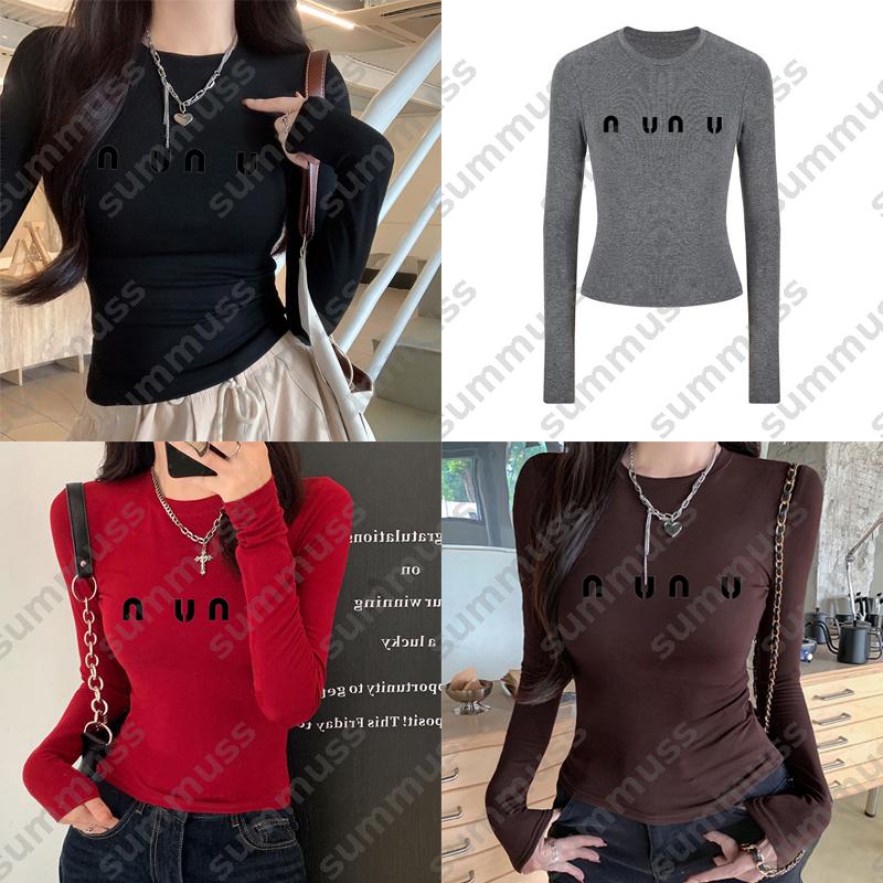 8 Colors T Shirt Designer Clothes Women Luxury Shirt Crew Neck Classic Letters Print Long Sleeve Slim Fit Shirt Tops Sexy Womens Shirts