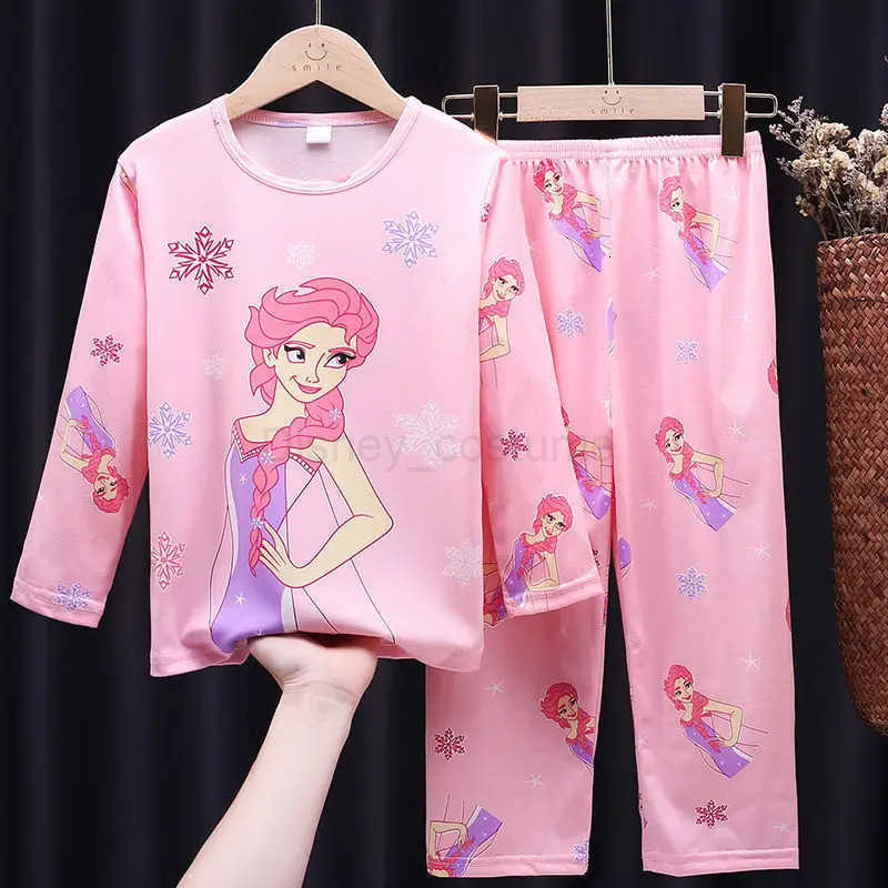 Disney Spring Autumn Long sleeved Kids suit mermaid cartoon Sleepwear girl clothing Pajama Kids gift H250926