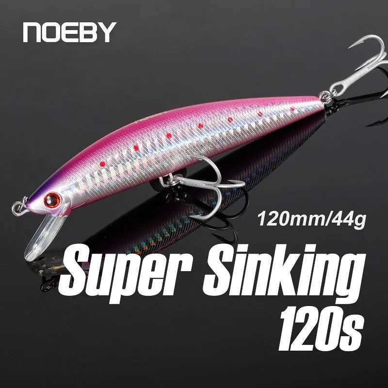 Noeby 120mm 44g Heavy Sinking Minnow Fishing Lure Long Casting Wobbr Artificial Hard Bait for Sea Bass Saltwater Fishing Lure W250926