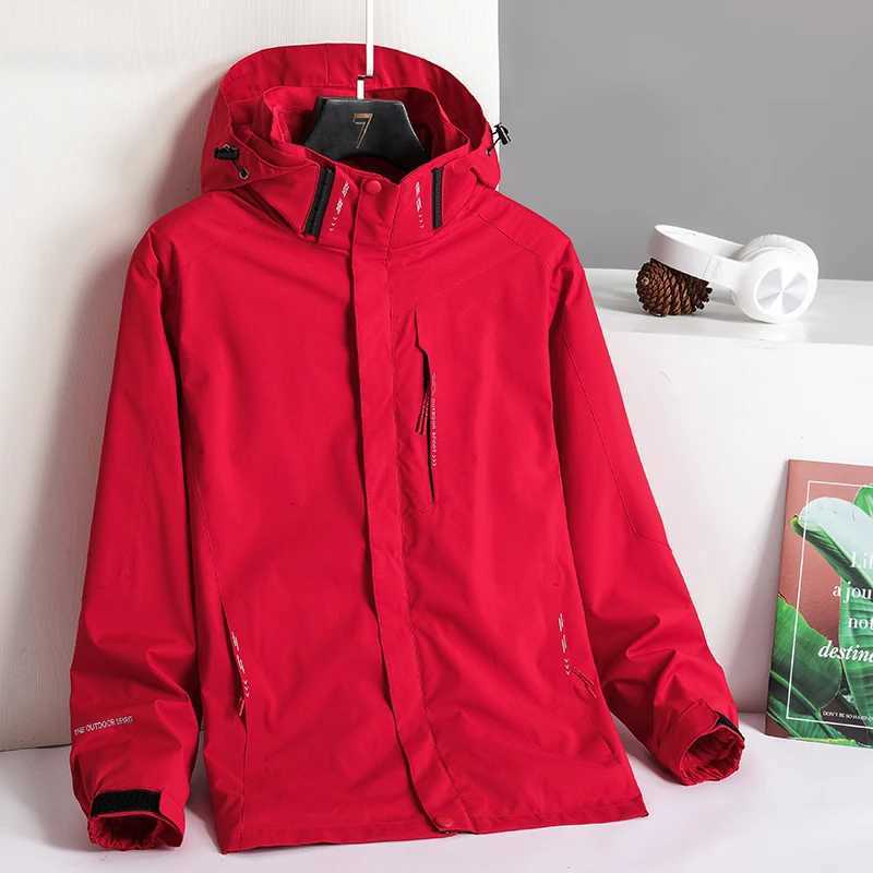 Men Outdoor Tourism Mountaineering Jackets Unisex Twopieces Sets 3 in 1 Fleece Jackets Male Mountain Hiking Winter Rain Jacket W250926