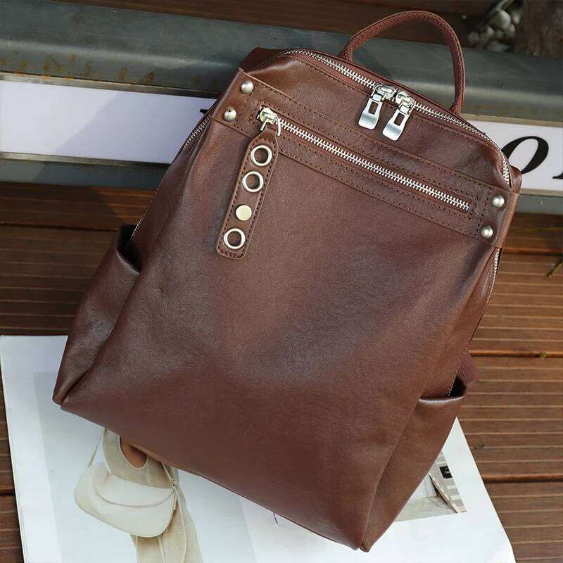 Women Natural Cow Leather Lady Cowhide Design Large Capacity Bags Female Retro Versatile Backpacks Ladies Fashion Bag Suotong2509