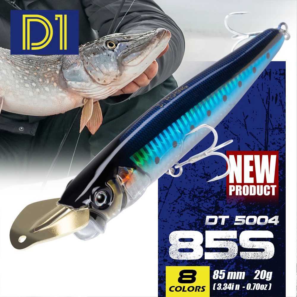 D1 Popper Fishing Riser Lure Sinking Saltwater Surface Bait Laser Pesca Treb Hook For Seabass Pike Tuna Barracuda Tack Sea W250926